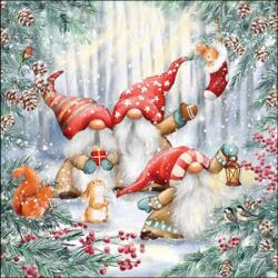 Ambiente Gnomes snowy forest papírszalvéta 33x33cm, 20db-os