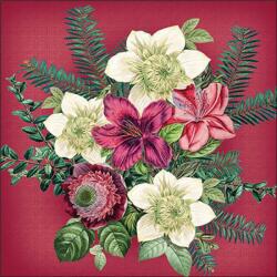 Ambiente Azalea and helleborus red papírszalvéta 33x33cm, 20db-os