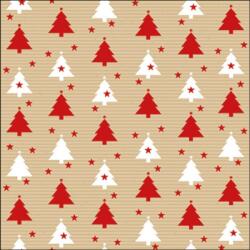 Ambiente Trees and stars red papírszalvéta 33x33cm, 20db-os