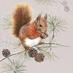 Ambiente Squirrel In Winter papírszalvéta 33x33cm, 20 db-os