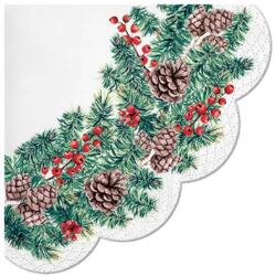 PAW Winter Branches rondo papírszalvéta 32cm, 12db-os