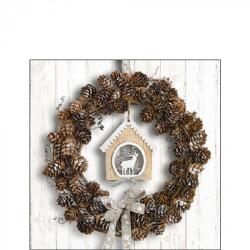 Ambiente Pine Cone Wreath papírszalvéta 25x25cm, 20 db-os