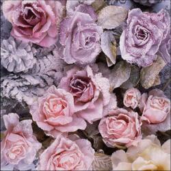 Ambiente Winter Roses papírszalvéta 33x33cm, 20 db-os
