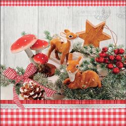 Ambiente Deer decor papírszalvéta 33x33cm, 20db-os - szep-otthon