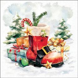 Ambiente Santa's boot papírszalvéta 33x33cm, 20db-os - szep-otthon