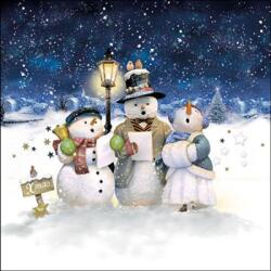 Ambiente Singing snowmen papírszalvéta 33x33cm, 20db-os