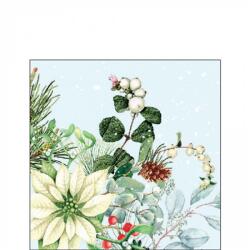 Ambiente Karácsonyi papírszalvéta 25x25cm, 20db-os White poinsettia