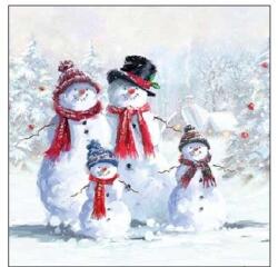 Ambiente Snowmen With Hat papírszalvéta 25x25cm, 20 db-os