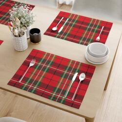 Goldea karácsonyi pamut reggeliző alátét - piros kockás - 2db 30 x 40 cm