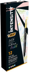 BIC Carioci lavabile cu varf dublu BIC Intensity Pastel, 12 culori/set