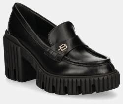 Baldinini bőr flip-flop fekete, magassarkú, D3B300P6VISH - fekete Női 40