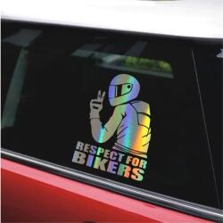 AVEX Sticker autoadeziv pentru vehicule Off Road, model "Respect For Bikers", dimensiune 17 x 12 cm, culoare Holografic