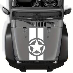 AVEX Sticker autoadeziv pentru vehicule Off Road, model "Army Star", dimensiune 90 x 43 cm, culoare Alba