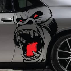 AVEX Set 2 stickere autoadezive Tuning in doua culori, model "Gorilla", dimensiune 70 x 47 cm, culoare Negru + Rosu