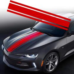 AVEX Sticker autoadeziv Tuning, model "Triple Stripes", dimensiune 125 x 22 cm, culoare Rosie