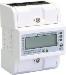 TRACON Tracon TVO-F3-4MCTA 3F áramváltós fogyasztásmérő, állítható áttétel, LCD, 4modul 400V / 5 A CT Pd=3W (TVO-F3-4MCTA)