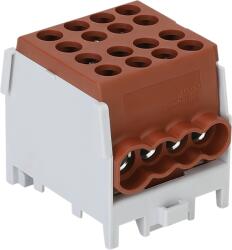 Tracon Electric Tracon FLECU-25-16-4B Főáramköri leágazó kapocs, sínre szerelhető, barna 2.5-25mm2, max. 1000VAC/DC, max. 101A (FLECU-25-16-4B)