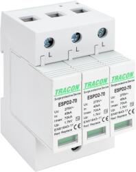 Tracon Electric Tracon ESPD2-70-3P T2 AC típusú túlfeszültség levezető, cserélhető betéttel Uc: 275V; In: 40kA; Imax: 70kA; Up: 1, 7kV; 3P (ESPD2-70-3P)