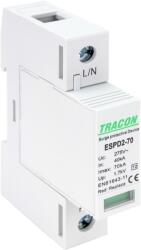 Tracon Electric Tracon ESPD2-70-1P T2 AC típusú túlfeszültség levezető, cserélhető betéttel Uc: 275V; In: 40kA; Imax: 70kA; Up: 1, 7kV; 1P (ESPD2-70-1P)