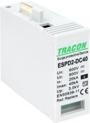 Tracon Electric Tracon ESPD2-DC40-600VO T2 DC típusú V túlfeszültség levezető betét 600V Ucpv: 800V, In: 20kA, Imax: 40kA, Up: 2, 6kV, Var (ESPD2-DC40-600VO)