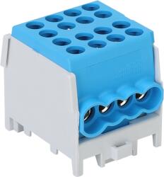 Tracon Electric Tracon FLECU-25-16-4K Főáramköri leágazó kapocs, sínre szerelhető, kék 2.5-25mm2, max. 1000VAC/DC, max. 101A (FLECU-25-16-4K)