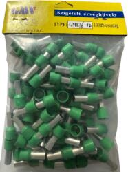 GMV érvéghüvely szigetelt 16 mm2 zöld 12 mm 100db/csomag GME1612 (GME1612)