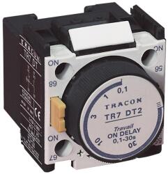 Tracon Electric Tracon TR7DT2 Időzítő egység TR1D/F kontaktorokhoz, meghúzás-késleltetéses 0, 1-30sec, 1×NC+1×NO (TR7DT2)