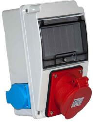 TP Electric Ipari Doboz Szerelt 130x220 1x(5p32a) + 2x(2p+f) Oldalsó Ip44 3318-002-7000 (3318-002-7000)