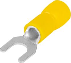 Tracon Electric Tracon SV5 Szigetelt villás saru, ónozott elektrolitréz, sárga 6mm2, M5, (d1=3, 4mm, d2=5, 3mm), PVC (SV5)