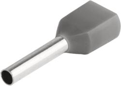 Tracon Electric Tracon E19I Szigetelt (PA6.6) iker-érvéghüvely, ónoz. elektr. réz, szürke 2×4mm2, l=12mm (E19I)
