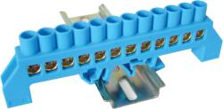 Tracon Electric Tracon NPE-B8-12 Szigetelt földelősín (N/PE), kék 230/400VAC, 100A, 8×12mm, 12P, IP20 (NPE-B8-12)