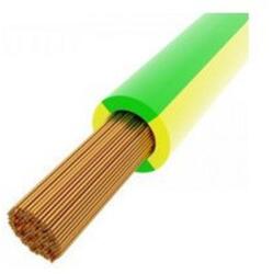 MKH (H07V-K) 1x6 mm2 zöld/sárga, 1 fm kiszerelés sodrott réz PVC szigetelésű 450/750V vezeték (H07V-K 1x6z/s)