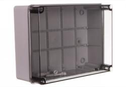 Elettrocanali R 420C8 Kötődoboz átlátszó fedéllel IP56 300x220x120mm, UV álló (EC420C8)