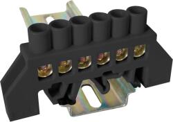 Tracon Electric Tracon NPE-BK8-6 Szigetelt földelősín (N/PE), fekete 230/400VAC, 100A, 8×12mm, 6P, IP20 (NPE-BK8-6)
