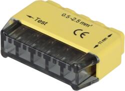 Tracon Electric Tracon RVU2, 5-5 Csavar nélküli vezetékösszekötő, sárga 5x0, 5-2, 5mm2, 450VAC, max. 16A (RVU2,5-5)
