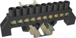 Tracon Electric Tracon NPE-BK8-10 Szigetelt földelősín (N/PE), fekete 230/400VAC, 100A, 8×12mm, 10P, IP20 (NPE-BK8-10)