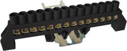 Tracon Electric Tracon NPE-BK8-14 Szigetelt földelősín (N/PE), fekete 230/400VAC, 100A, 8×12mm, 14P, IP20 (NPE-BK8-14)