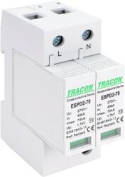 Tracon Electric Tracon ESPD2-70-2P T2 AC típusú túlfeszültség levezető, cserélhető betéttel Uc: 275V; In: 40kA; Imax: 70kA; Up: 1, 7kV; 2P (ESPD2-70-2P)