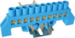 Tracon Electric Tracon NPE-B8-10 Szigetelt földelősín (N/PE), kék 230/400VAC, 100A, 8×12mm, 10P, IP20 (NPE-B8-10)