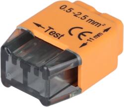 Tracon Electric Tracon RVU2, 5-2 Csavar nélküli vezetékösszekötő, narancssárga 2x0, 5-2, 5mm2, 450VAC, max. 16A (RVU2,5-2)