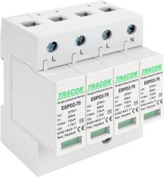 Tracon Electric Tracon ESPD2-70-4P T2 AC típusú túlfeszültség levezető, cserélhető betéttel Uc: 275V; In: 40kA; Imax: 70kA; Up: 1, 7kV; 4P (ESPD2-70-4P)