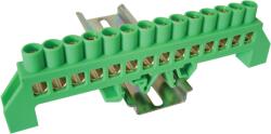 Tracon Electric Tracon NPE-G8-14 Szigetelt földelősín (N/PE), zöld 230/400VAC, 100A, 8×12mm, 14P, IP20 (NPE-G8-14)