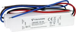 Tracon Electric Tracon LDCVIP-18-24 Védett műanyag házas LED meghajtó 180-264VAC/24VDC, 18W, 0-0, 75A, IP67 (LDCVIP-18-24)