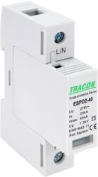 Tracon Electric Tracon ESPD2-40-1P T2 AC típusú túlfeszültség levezető, cserélhető betéttel Uc: 275V; In: 20kA; Imax: 40kA; Up: 1, 3kV; 1P (ESPD2-40-1P)