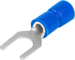 Tracon Electric Tracon KV4 Szigetelt villás saru, ónozott elektrolitréz, kék 2, 5mm2, M4, (d1=2, 3mm, d2=4, 3mm), PVC (KV4)