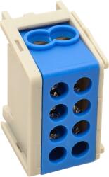 Tracon Electric Tracon FLE-25K Főáramköri leágazó kapocs, sínre szerelhető, kék 2×25mm2 / 2×25mm2, 400VAC, 101A (FLE-25K)