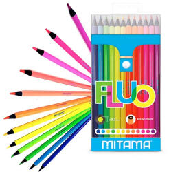 Mitama Színes ceruza Mitama Fluo 12 db-os klt. kerek, újrahasznosított (PAP3033-3380)