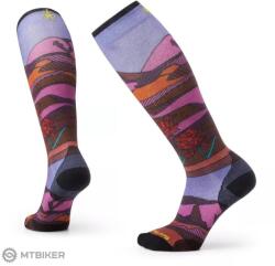 Smartwool Ski Zero Cushion Floral Field Print OTC női térdzokni, picante (S (EU 34 - 37))