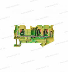 OMU System 3 vezetékes földelő Push-in sorkapocs 0, 25-4mm2 32A zöld-sárga Omu system TPI324PE TWIN DIN sín (TPI324PE)