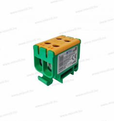 OMU system 1 pólusú zöld-sárga fővezetéki sorkapocs csatlakozókapocs 4x2, 5-50mm2 CU 160A AL 145A Omu system TUK (TUK42550PE)